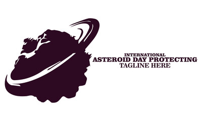 international asteroid day protecting vector illustration. illustration space, asteroids, planet ear