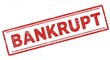 © homan - Red bankrupt stamp on white.
