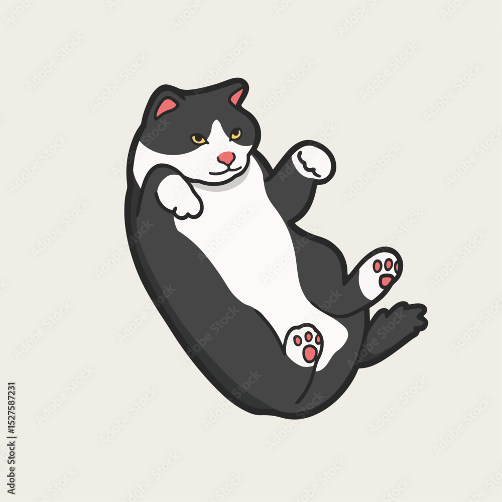 Silly Tuxedo Cat Meme Sticker Vector Cute Illustration Stock Vector ...