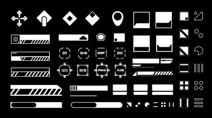 Wall Mural - futuristic streetwear cyberpunk interface element technology graphic vector design template