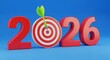 © Habiba - Achieving goals for 2026 with dartboard bullseye concept