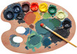 © Adrian - Isolated Artist Palette with Colorful Paint Smears and Brush