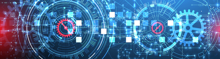 Aufkleber - Abstract background. Scientific and technological concept with the use of technical elements formed in the shape of a circle. Vector
