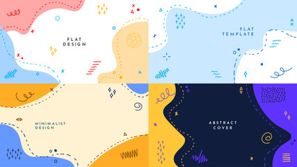 Wall Mural - vector illustration. hand drawn memphis pattern element and dotted lines. doodle childish background