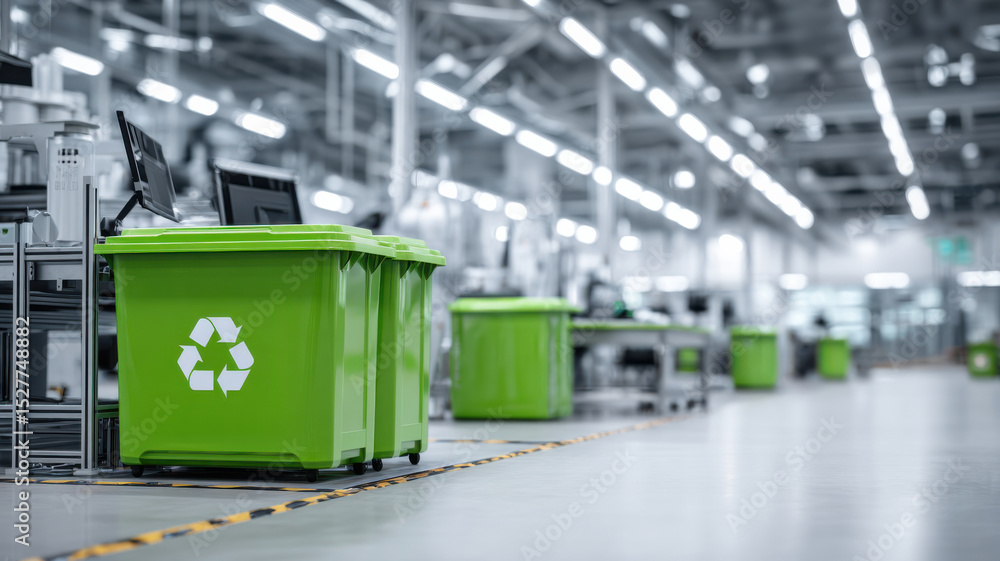 Zero-waste bin system in a smart factory floor, responsible production ...