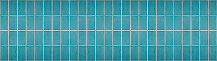 Leinwandbilder - Turquoise aquamarine blue, texture of modern vintage retro wall tile, porcelain stoneware, glossy glazed tile slips - Tiles background, seamless pattern