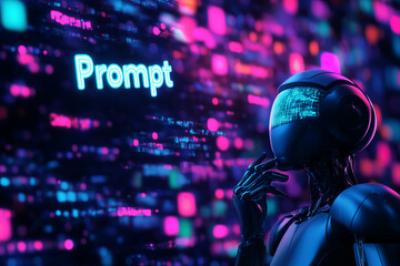 AI robot thinking about something