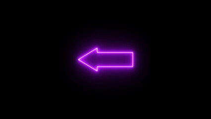 Wall Mural - Neon arrow symbol icon. Glowing neon light arrow icon illustration. neon road sign.