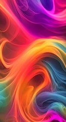 Wall Mural - colorful smoke swirls gracefully forming vibrant rainbow like patterns 4k vertical