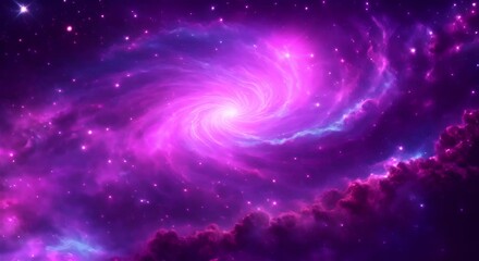 Wall Mural - amazingly colorful galaxy in outer space with swirling sparkling stars vibrant nebulae in pinks blue