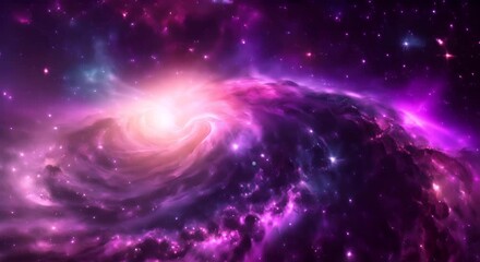 Wall Mural - amazingly colorful galaxy in outer space with swirling sparkling stars vibrant nebulae in pinks blue