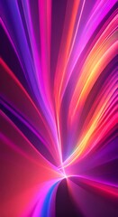 Wall Mural - a vibrant and dynamic wave of light shimmering with every color of the rainbow twists and turns thro
