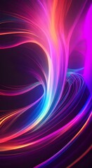 Wall Mural - a vibrant and dynamic wave of light shimmering with every color of the rainbow twists and turns thro