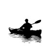 © Guli Studio - black silhouette of a person in a kayak or boat on the water black, boat, canoe, kayak, man, person, silhouette, water , Generative art.