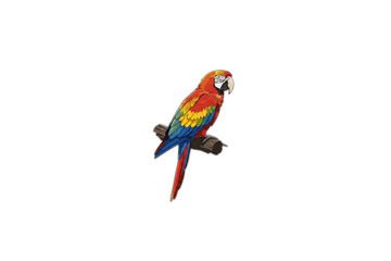 a vibrant scarlet macaw perched on a branch a perfect scalable graphic for logo design branding and 