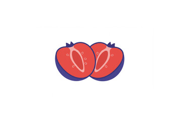delightful halved strawberry design perfect for food branding logos icons and scalable graphic proje