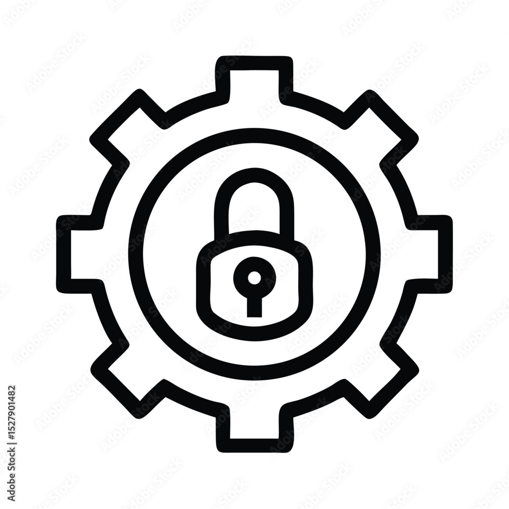 Security system icon in line style Stock Vector | Adobe Stock