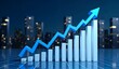 © 晨 晨 - Upward Trend Graph with Cityscape Background