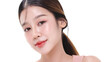 © RedcupStudio - Close-up portrait of young Asian beautiful woman with K-beauty make up style and healthy and perfect skin. Facial and skin care concept for commercial advertising.