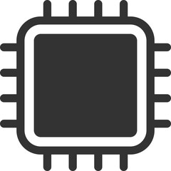 Wall Mural - clean, minimal vector icon depicting a microchip. represents technology, processing, and connectivit