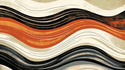 Fototapete - Layered lines in varying colors and opacities, overlapping each other to create a visually rich and textured graphic design.