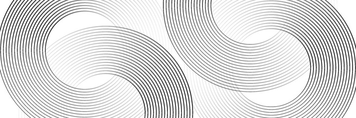 Wall Mural - abstract gold circle lines on dark background. geometric stripe line art design. vector illustration