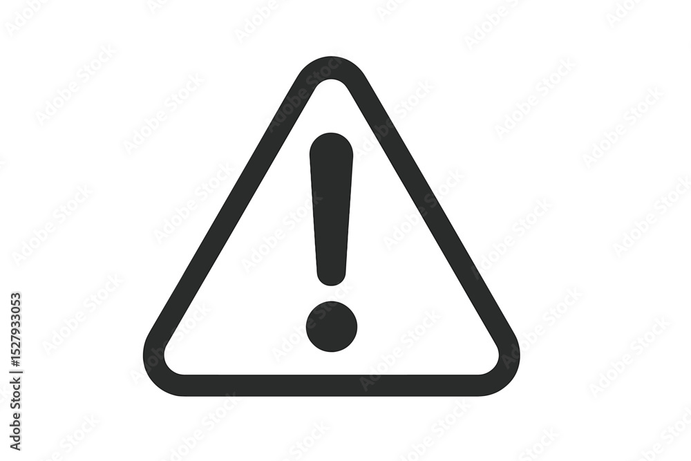 Simple black triangular warning sign with exclamation point inside ...