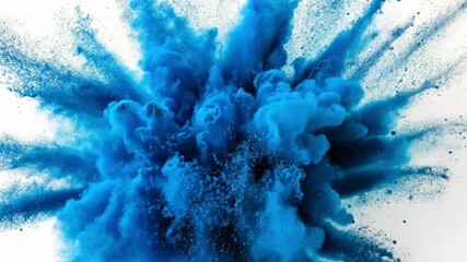 Wall Mural - this video showcases a stunning blue powder explosion. it serves as an inspiring backdrop for creati