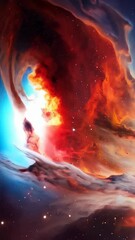 Wall Mural - Majestic nebula forming with bright white light in a starry night sky, creating a vibrant celestial cloudscape.