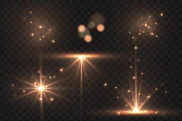 Poster - Light star gold png. Light sun gold png. Light flash gold png. vector illustrator.