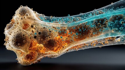 Wall Mural - abstract digital artwork of fluid patterns and colorful bubbles