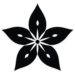 black flower graphic isolated on white background