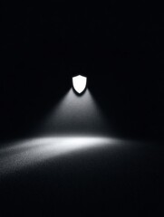 Poster - Icon Symbolizing Anonymous Web Browsing With a VPN Trail Illuminated Against a Dark Background