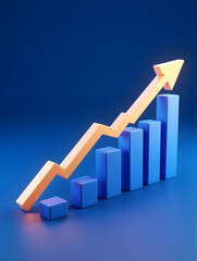 Wall Mural - fintech curve chart background, business data graph concept illustration