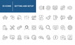 © ricky_and - Settings and setup set of web icons in line style. Setup icons for web and mobile app. Settings, installation, maintenance, update, download, configuration, options, control. Vector illustration