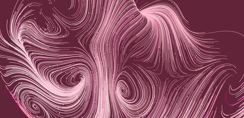 Aufkleber - Stunning abstract background with swirling pink lines on a maroon backdrop. Perfect for design projects.