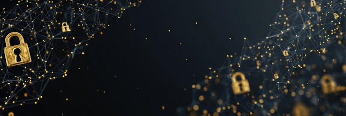 Leinwandbilder - Fake Crypto Exchange Login Screen Set Against a Blockchain Background With Security Symbols, Illustrating Online Fraud and Cyber Risks