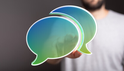 Poster - Abstract image of speech bubbles representing communication, conversation, and dialogue.