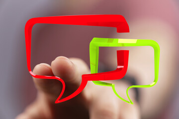 Poster - Abstract image of interacting speech bubbles.  Perfect for communication, dialogue, and conversation concepts.