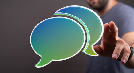 Aufkleber - Abstract image of speech bubbles.  Perfect for communication, technology, and online chat concepts.