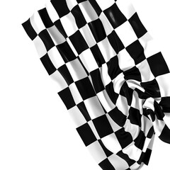 Poster - The checkered flag waves in the wind signaling the end of a race