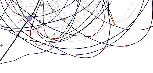 Leinwandbilder - Multi color connected lines and dots network 3d illustration