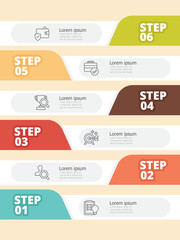 Wall Mural - infographic diagram showing steps of business, education, experiment process for background of repor