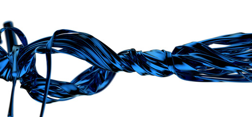 Fototapete - Azure Elegance: Abstract 3D Blue Wave Illustration for Elegant and Sophisticated Designs