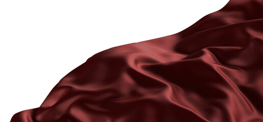 Fototapete - Red ribbon silk cloth fly cloth floating fabric background, 3d rendering