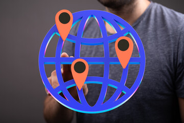 Poster - Visual representation of global reach and interconnectedness. Ideal for tech, travel, and global business.