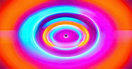 Aufkleber - Bright concentric circles radiate from center. Vivid colors blend, creating dynamic visual effect. Black background emphasizes luminosity.