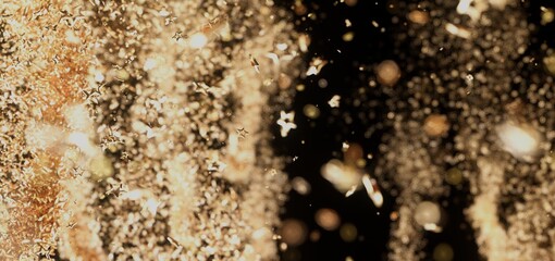 Aufkleber - Sparkling gold stars and confetti falling. Perfect for festive backgrounds, celebrations, and holidays.