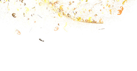 Fototapete - Golden Euro symbols falling on white background. Perfect for finance, money, and business concepts.