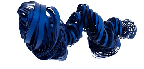 Fototapete - Modern abstract background with a dynamic swirl of blue ribbons. Ideal for technology, design, and motion concepts.